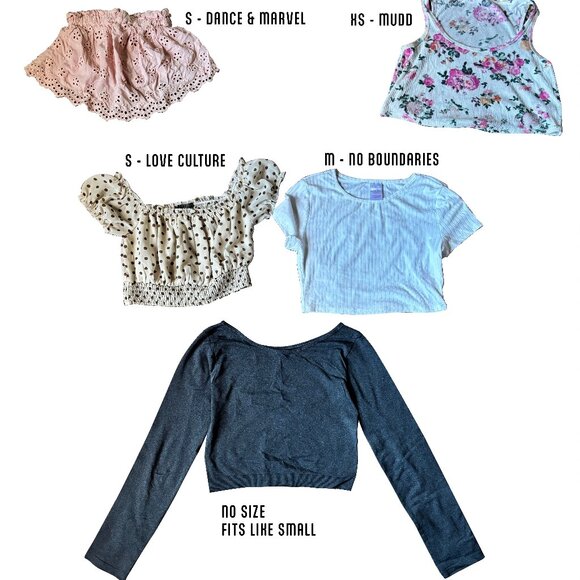 5 Assorted Style Crop Tops - Picture 2 of 10
